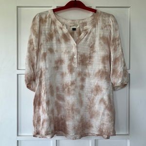 Universal Threads Large Tie Die Blouse 100% Rayon, Size Large